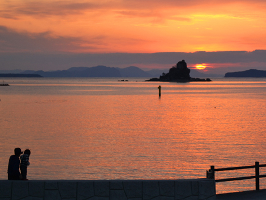 奈古湾の夕景