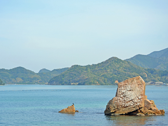 春の日本海（立岩周辺）